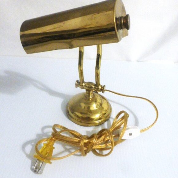 CNS1- FOLDABLE Portable Lamp BRASS LAMP Desk Lamp Table Light Vintage Brass - Picture 1 of 11